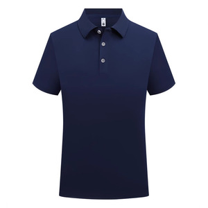 Polo Shirt Solid Color Short Sleeve Quick Dry Polyester Daily Wear - Product Image 2