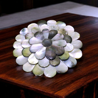 Miroir décoratif artisanal en nacre de style moderne, artisanat en pierre, taille personnalisée disponible, élégance pour le salon