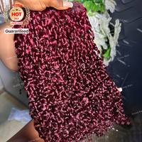 Extensions de cheveux humains naturels non traités 99j Rouge 3C 4A Pixie Curly, 3 paquets de cheveux bouclés birmans, tissages de cheveux indiens bruts