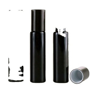 Factory Direct Sale <b>10ml</b> Black Glass Roll on <b>Bottle</b> with Stainless Roller - Product Image 3