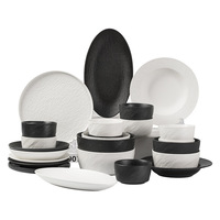 Ensemble de bols, assiettes et cuillères pour la maison 2025, assiettes en céramique émaillée, style américain, luxe léger, design rétro, résistant au four à micro-ondes