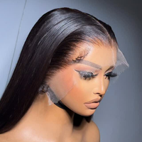 Perruques 13x6 en cheveux vietnamiens bruts lisses, sans colle, avec dentelle frontale HD transparente, perruques en cheveux vierges Remy ultra-lisses