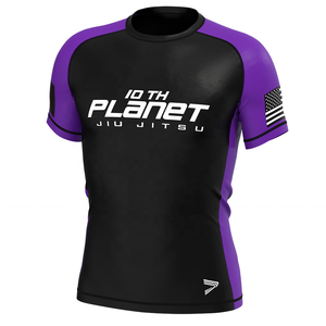 Chemise de compression pour hommes Protection <span class=keywords><strong>UV</strong></span> 4 voies Extensible Respirant Rash Guard pour BJJ MMA Grappling Gym Training - Product Image 1