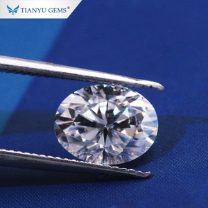 Wuzhou Tianyu อัญมณีเพชรโมอิสทรงรีตัดไม่มีสีสำหรับการตั้งแหวน - Product Image 1