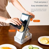 Nieuwe Aanwinst Handmatige Plastic Keuken Groentesnijder 3-in-1 Multifunctionele Verstelbare Mandoline Veilige Aardappelsnijder Duurzaam Huishoudelijk