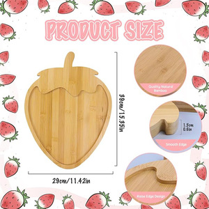 Plateau de service en bambou 18-18,9 cm, couleur unie, pour dessert, fromage, pain, pizza - Product Image 3