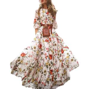 2022 مخصص جديد الجدد الصيف ملابس عصرية النساء فستان كاجوال البوهيمي الزهور طويل ماكسي اللباس - Product Image 1