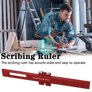 Carré de charpente en aluminium de qualité entrepreneur-carré en T de précision de 0.5mm avec double échelle et butée coulissante pour outils de travail du bois de terrasse/charpente - Product Image 6