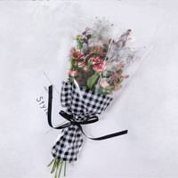 Sac d'emballage en maille pour bouquet, motif anglais, en PE, fait main, imperméable, pour fleurs, vente en gros