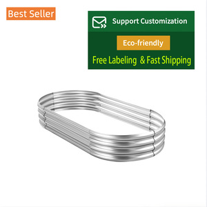 6*3*1 FT Maceta Cajas de jardín Patio al aire libre Oval Grandes camas de jardín elevadas de metal Galvanizado Kit de cama de jardín elevada - Product Image 1