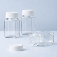 Livraison rapide, flacons en plastique PET de 60 ml, portables, étanches, incassables, design personnalisé, pour le stockage de médicaments