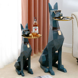 Decoración para el hogar suave para regalo de perro de sala de estar de lujo con luz nórdica creativa con estilos de <span class=keywords><strong>amor</strong></span> de música de hadas de pirámide de resina Durbin grande - Product Image 6