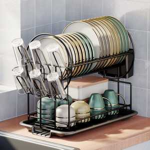 Hot New Double Tier Large Capacity Over Sink <b>Dish</b> Drying Rack Utensil Holder Detachable Kitchen Drain Board Made Stainless Steel - Product Image 2