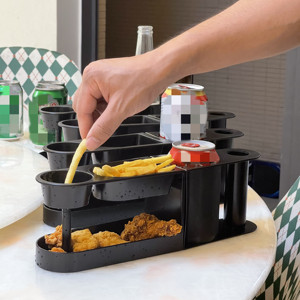 Portabevande Regolabile con Vassoio per Snack, Supporto da Tavolo per Bevande e Antipasti per Ristoranti, Pub, Riunioni Familiari, Serate di Gioco - Product Image 1