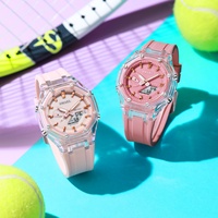Montre de sport analogique-numérique pour femme SMAEL 8088, mouvement ESPON, 45 mm, étanche 5 ATM, chronographe lumineux, alarme, 304