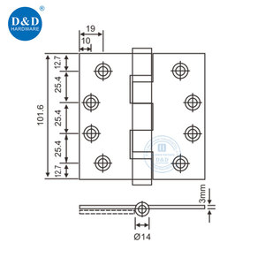 Charnière de <span class=keywords><strong>porte</strong></span> en acier inoxydable 4"x3"x3mm avec <span class=keywords><strong>2</strong></span> roulements à billes, finition bronze huilé noir, pour <span class=keywords><strong>porte</strong></span> intérieure - Product Image 6