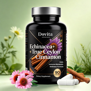 Capsules d'Échinacée et de Cannelle de Ceylan Marque Blanche OEM – Soutien Immunitaire Saisonier et Soin Métabolique – Formule Végétalienne Double Action à Base de Plantes - Product Image 1