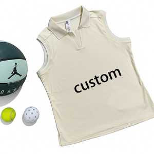 Débardeur de sport pour femme, été, col en V, sensation de peau nue, séchage rapide, col rabattu, haut de sport, vêtements de tennis, haut de yoga, veste athlétique, vêtements de sport d'été - Product Image 1