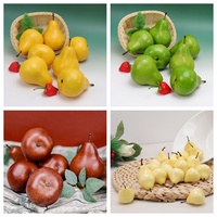 Pêres artificielles en plastique marron, jaune et vert, réalistes, pour la décoration de la maison, de la cuisine, de la table, des fêtes, Halloween et Pâques