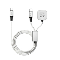 Cable USB C 2 en 1 de 60 W con Carga Rápida para Macbook, Compatible con Relojes Samsung y Apple
