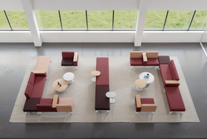 Set di Divani Modulari Moderni in Tessuto per Aree Pubbliche, Sale d'Attesa, Uffici, Biblioteche e Laboratori - Product Image 4