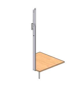 Estante de pared Sunique de madera, de un solo nivel, plegable, ajustable, minimalista, para colocar detrás de puertas o paredes. - Product Image 1