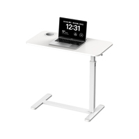 Table d'appoint moderne pivotante pour salon, table de lit pour ordinateur portable, poste de travail mobile avec hauteur réglable par ressort mécanique