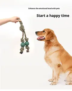 उच्च गुणवत्ता वाले टिकाऊ कपास रस्सी कुत्ते चबाना टॉय काटने वाले दांतों की सफाई करने वाले दांतों की सफाई टॉय - Product Image 4