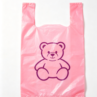 Sac en plastique rose pour T-shirt, imprimé motif animal personnalisé, emballage de vente au détail