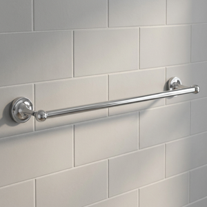 Porte-serviettes mural en acier inoxydable chromé 25 pouces, design linéaire contemporain pour salle de bain, prévention de la corrosion - Product Image 2