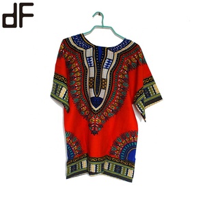 Grosir kaus Dashiki cetak katun 100% uniseks blus panjang atasan Afrika tradisional untuk wanita dan pria Kit Kitenge - Product Image 5