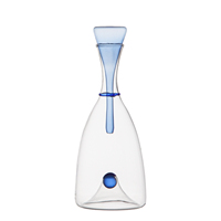 Diffuseur de parfum en verre nordique fait main, en forme de goutte transparente avec accents ambrés et bleus, pour hôtel, spa, bureau, décoration