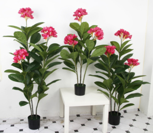 Proveedores de Guangdong Plantas verdes falsas de alta simulación con maceta Plumeria Rubra Árbol de flores rojas para decoración interior y exterior - Product Image 6