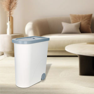 30L/32L hermético <span class=keywords><strong>Pet</strong></span> <span class=keywords><strong>Food</strong></span> recipiente de armazenamento com rodas empilháveis Gray White Bin Incluir 2-Cup colher para fácil mobilidade - Product Image 3