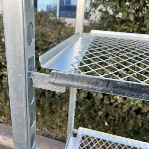 <span class=keywords><strong>Chariot</strong></span> <span class=keywords><strong>à</strong></span> fleurs danois pliable <span class=keywords><strong>à</strong></span> quatre roues en acier galvanisé avec étagères en maille réglables pour marché des agriculteurs, pépinière, serre - Product Image 3