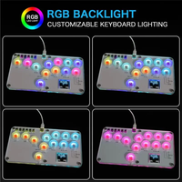 Controlador Hitbox sin Palanca, Palancas de Combate Personalizadas con 12 Teclas, Teclado Arcade con Todos los Botones para PS4, PS3, Switch, PC, Teclado RGB