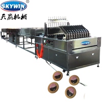 Machine de refroidissement entièrement automatique en acier inoxydable 304 pour biscuits et tartes, avec déposeur de confiture de chocolat bicolore pour farine et lait