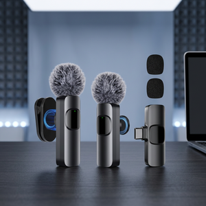Portable 2.4G <b>Wireless</b> Gooseneck Cardioid <b>Microphone</b> with Noise Cancelling for iPhone iPad Video Recording Interviews & Podcasts - Product Image 3