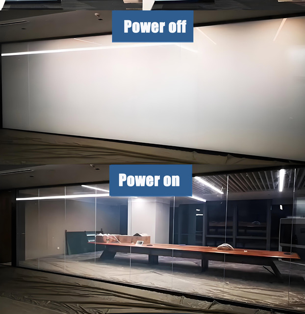 Smart Tempered Glass Remote-Intelligent Switchable PDLC Modern Office School Hospital Partitions Electrically Controlled 42dB