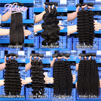 Kuncir ganda rambut Brasil Virgin, bulu cerpelai rambut Brasil Virgin, rambut manusia 40 inci rambut perawan belum diproses vendor bundel rambut mentah