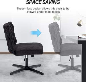 Ghế văn phòng ngồi chéo chân, ghế văn phòng hiện đại không tay vịn với chỗ ngồi rộng - Product Image 4
