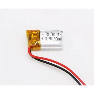 60mAh 501017 <strong>3</strong>,7 V single cell quadcopter lithium polymer Ion battery cell pack with connector for UPS - Product Image 2