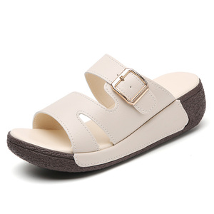 Ladies' Summer Thick Soled Slippers Comfortable Outdoor Wear Beach Sandals Anti Slip Versatile Sanda - EU Size 35