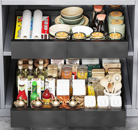 Organiseurs de placard coulissants noirs, étagères de rangement coulissantes pour évier, étagères de rangement pour cuisine