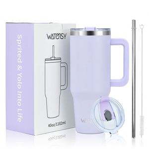 Luxury 40oz Stainless Steel <b>Beer</b> Tumbler with Handle Metal Straw American Style Travel Coffee Camping Thermoses Car Cup Handgrip - Product Image 1