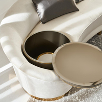 Canapé modulaire de luxe italien en velours sur mesure avec rangement dissimulé pour salon de villa