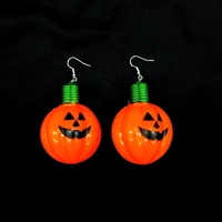 Halloween LED allumer citrouille boucles d'oreilles collier décorations Festival fête vacances grand événement fournitures jouets cadeau
