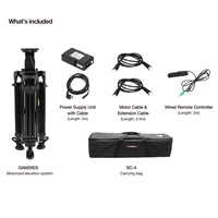 Système de trépied motorisé en aluminium E-IMAGE GAM260DS 2,2 m, conception à 3 pieds, moteur électrique, télécommande, charge maximale 30 kg