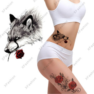 Wholesale <strong>Tattoo</strong> Stickers Body Art Animal Wolf <strong>Fox</strong> in Stock Full Color Fashion New <strong>Design</strong> Temporary <strong>Tattoo</strong> Stickers