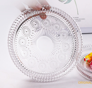 Plateau en verre épais et durable, style européen, motif végétal en relief, pour fruits, sushis et tournesols, assiette de dîner de camping, style nordique - Product Image 6